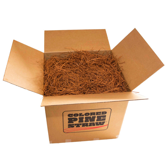 Box of Brown Colored Pine Straw