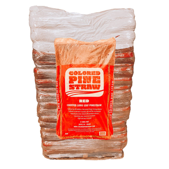 Pallet of 90 bags of Red Colored Pine Straw