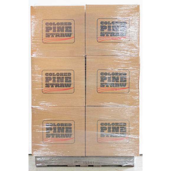 twelve palletized boxes of loose Colored Pine Straw