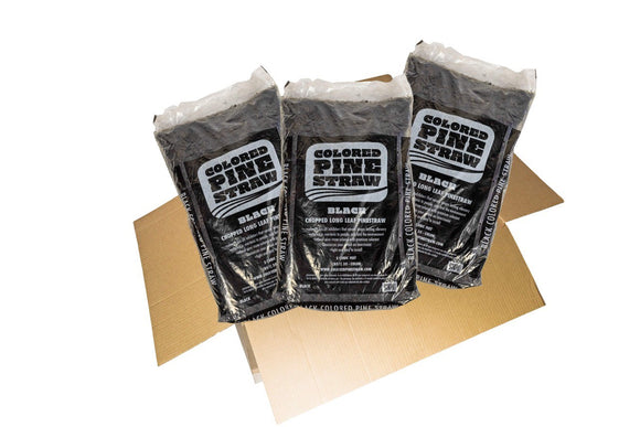 Longleaf Pine Straw - Mulch - Colored Black - 3 Bags per box 80-90 Sq. Ft.  -- FREE SHIPPING