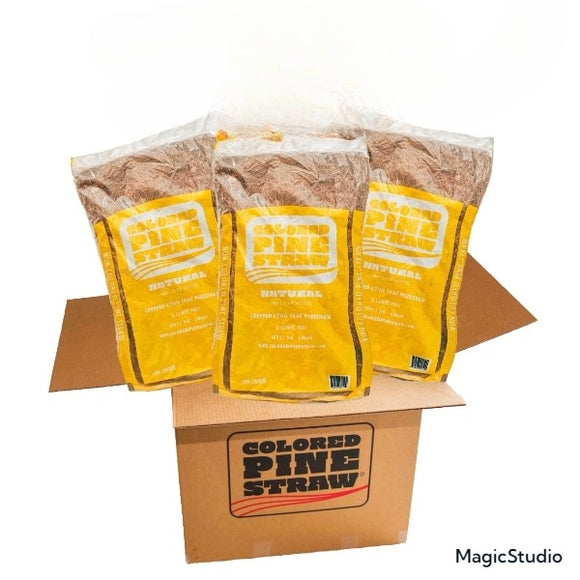 Longleaf Pine Straw - Mulch - Non-Colored - 3 Bags per box 80-00 Sq. Ft. -- FREE SHIPPING